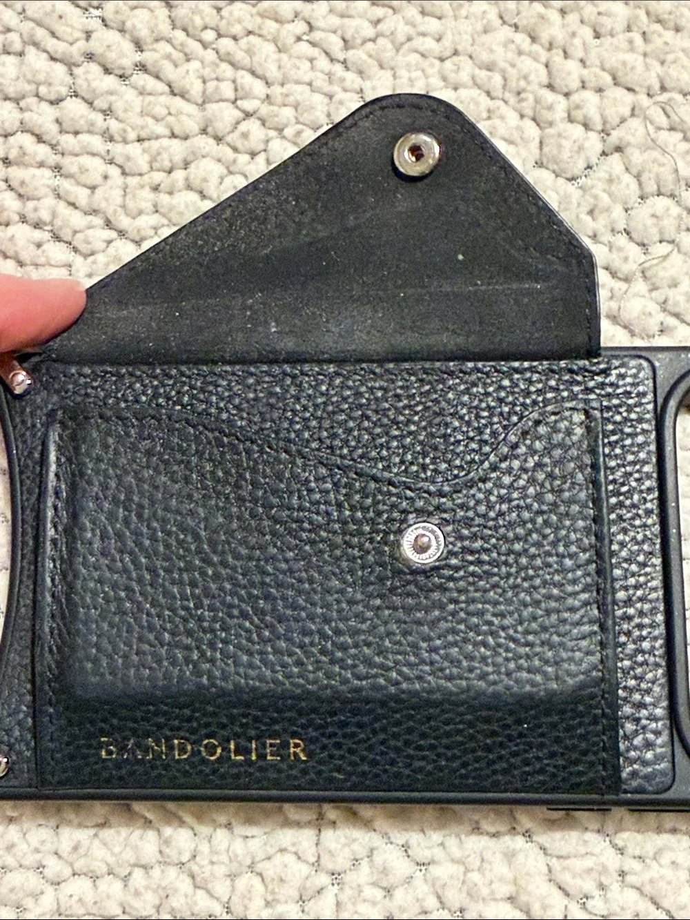Bandolier iPhone 17 Pro Max Haley Side Slot Black Phone Case w/ Crossbody Strap